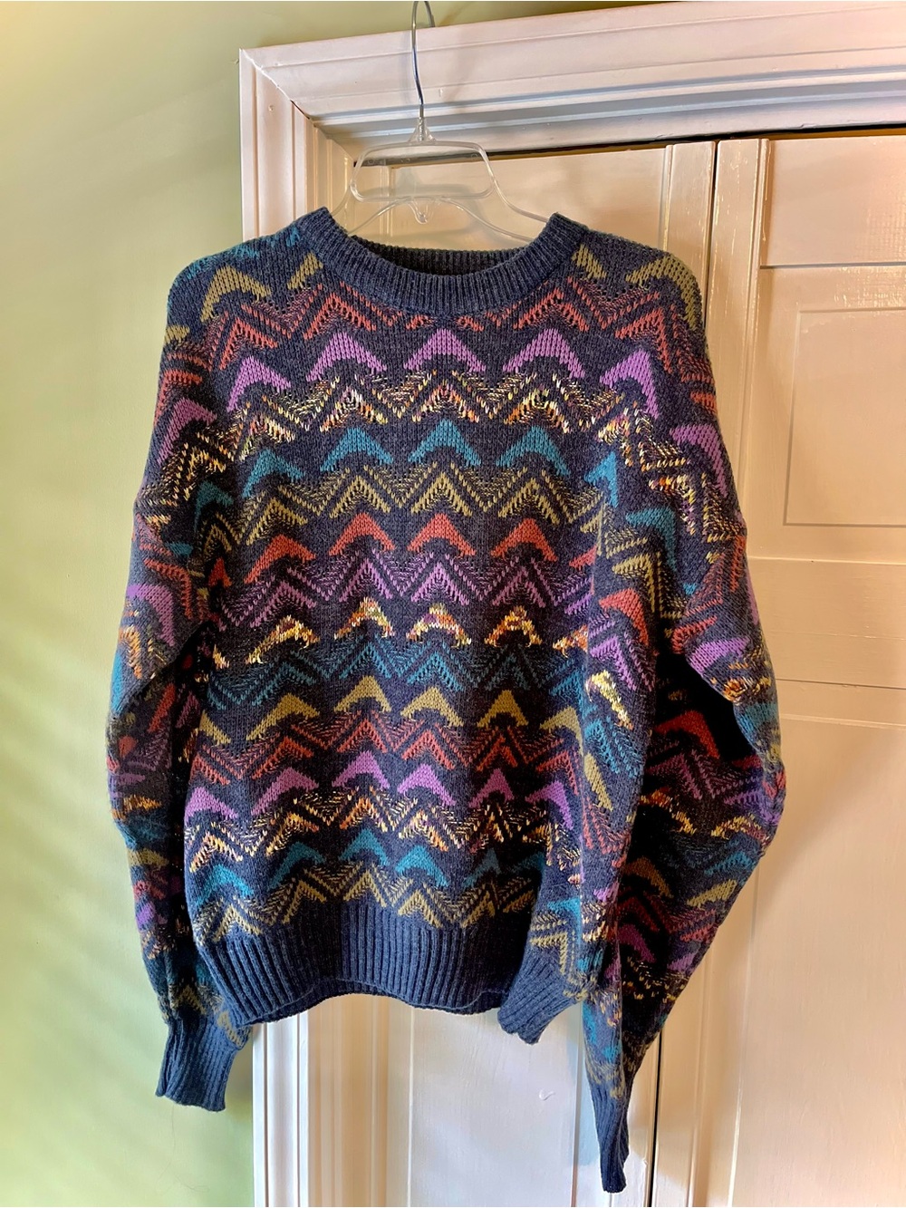 Vintage Pacific Club by NAK Multicolor Geometric Crewneck Sweater Grandpacore M